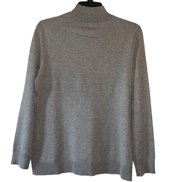 Calvin Klein Silver Mock Turtle Neck Sweater Size M - Picture 3 of 6